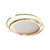 Modern Gold Led Flush Mount Ceiling Light - Metallic Overlap Circle Design 20.5/24.5 Wide Warm/White