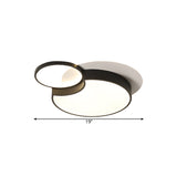 Nordic 2 - Round Flush Lamp Led Ceiling Fixture In Black With Warm/White Light 19’/23.5’ Width