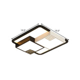 Black Led Flush Mount Fixture Nordic Style Warm/White Light 16’/19.5’ Wide