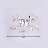 Sleek Chrome Cube Semi Flush Mount Modern Crystal Ceiling Lamp - 11/20-Light Hand-Cut Crystals With