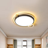 Modernist Acrylic Led Bedroom Flushmount Lighting In Black With Round/Square Flush Mount Warm/White