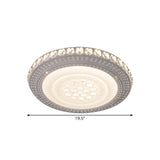 Modern White Led Flush Mount Ceiling Light With Warm/White Illumination & Metallic Round Shade