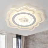 Modern Led White Acrylic Flush Mount Light Fixture With Warm/White Lighting /