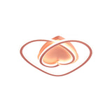 Modern Led Flush Mount Light In Pink/Gold For Bedroom Decor - Loving Heart Design