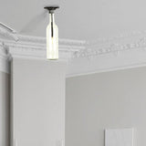 Rustic Semi Flush Bottle Glass Ceiling Light Fixture With Brown/Blue Shades For Corridor Clear