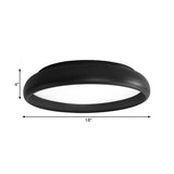 Nordic Metal Black/White Circular Flush Mount Ceiling Light - Warm/White Led Bedroom Fixture With