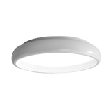 Nordic Metal Black/White Circular Flush Mount Ceiling Light - Warm/White Led Bedroom Fixture With