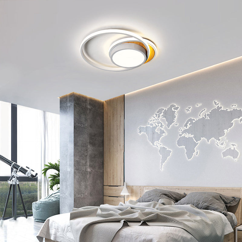 Ultra Thin Modern Metal Led Flush Ceiling Light In Black/White - White/Warm 18/21.5 Wide White / 18