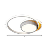 Ultra Thin Modern Metal Led Flush Ceiling Light In Black/White - White/Warm 18/21.5 Wide