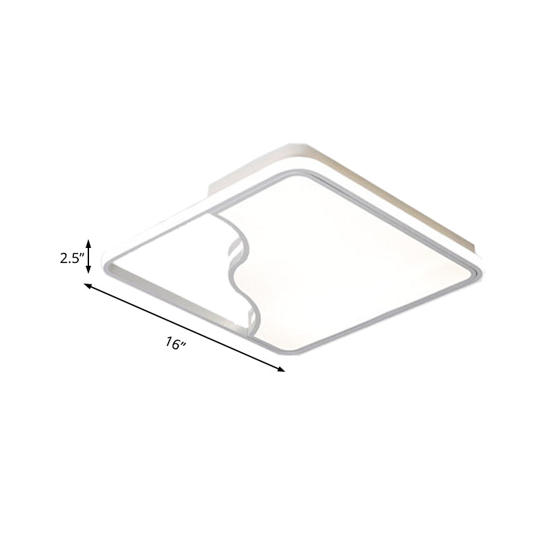 Modern Led Ceiling Light Fixture For Bedroom - Simple Acrylic Design Black/White 16/19.5/35.5 W