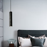 Nordic Concrete Pendant Light - 1-Light Black/White/Yellow Suspension