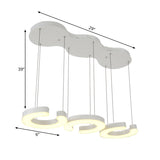 C-Shaped Hanging Led Pendant Lamp With Minimalist Metal Design In Warm/White Light