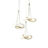 Led Acrylic Twisting Island Pendant Ceiling Light With 3/4-Head Warm/White