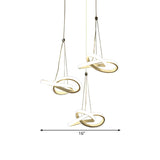 Led Acrylic Twisting Island Pendant Ceiling Light With 3/4-Head Warm/White