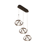 Modern Waving Brown Pendant Light: Acrylic Island Ceiling Lamp With Adjustable Cords