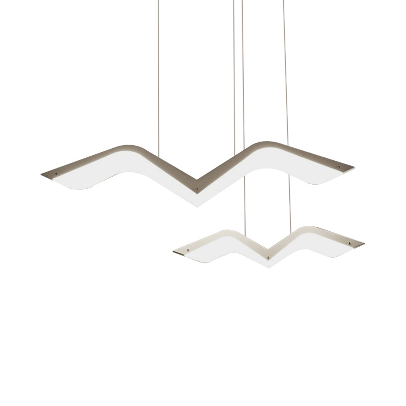 Seagull Multi Light Pendant: Sleek Acrylic Shade Led Hanging Lamp In White (2/3/4/5 Seater)