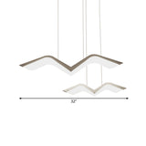 Seagull Multi Light Pendant: Sleek Acrylic Shade Led Hanging Lamp In White (2/3/4/5 Seater)