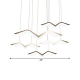 Seagull Multi Light Pendant: Sleek Acrylic Shade Led Hanging Lamp In White (2/3/4/5 Seater)