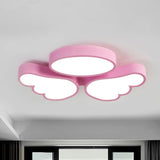 Round Wing Flush Ceiling Light - Cartoon Acrylic Led Flushmount Lighting Bedroom Decor