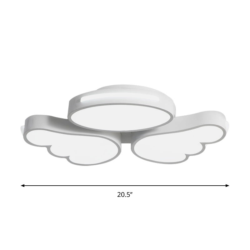 Round Wing Flush Ceiling Light - Cartoon Acrylic Led Flushmount Lighting Bedroom Decor