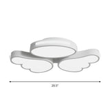 Round Wing Flush Ceiling Light - Cartoon Acrylic Led Flushmount Lighting Bedroom Decor