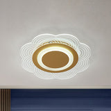 Acrylic Flower Ceiling Fixture Led Flush Mount Light In Warm/White For Bedroom Décor Gold / Warm