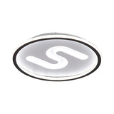 Contemporary S-Shaped Acrylic Ceiling Light Fixture - Black/Gold Led Flush Mount With Warm/White
