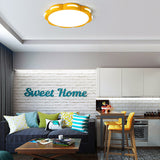 Flush Mount Macaron Led Ceiling Light With Acrylic Floral Shade - Ideal For Girls Bedroom Yellow /