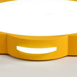 Flush Mount Macaron Led Ceiling Light With Acrylic Floral Shade - Ideal For Girls Bedroom