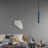 Nordic Cement Tube Pendant Light 1 Yellow/Blue/Green Hangs 12 Or 21.5H