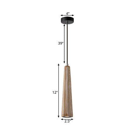 Alshain - Nordic 1 Light Pendant Lighting With Concrete Shade Black/Grey/Brown Tapered Hanging