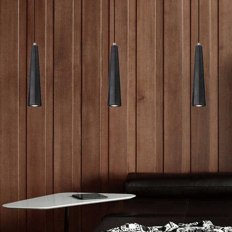 Alshain - Nordic 1 Light Pendant Lighting With Concrete Shade Black/Grey/Brown Tapered Hanging