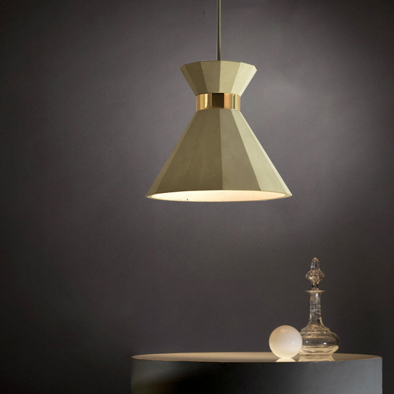 Nordic Cement Geometric Pendant Light Grey 1-Light 9/10 Wide / 10