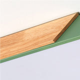 Kids Bedroom Ceiling Light - Nordic Green Square Flush Mount With Wood And Acrylic Shade