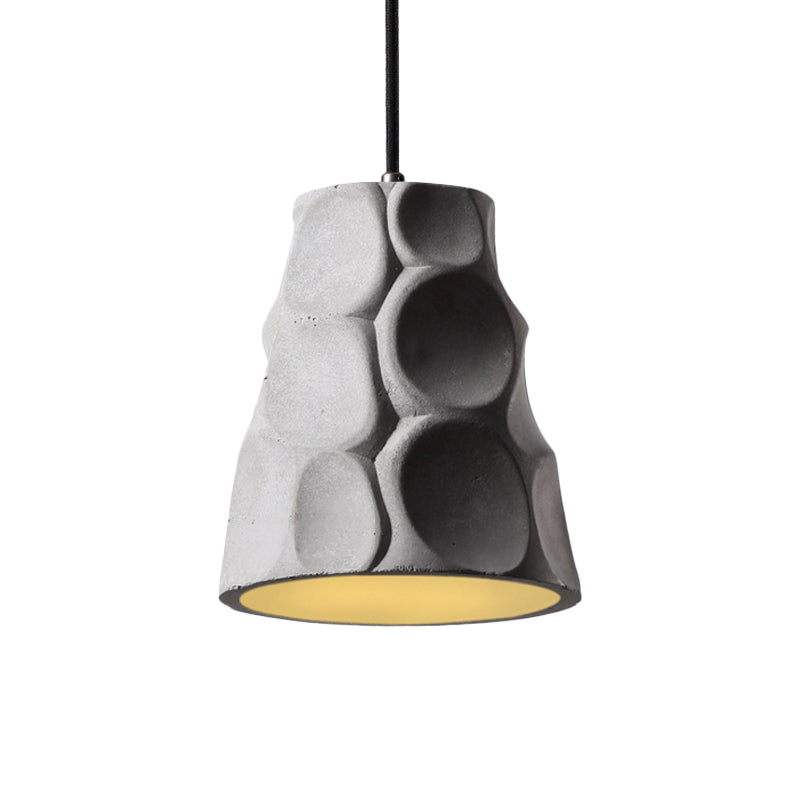 Nordic Style Grey Concrete Cone Pendant Light With 1-Light