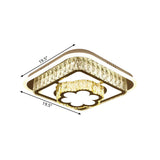 Contemporary Crystal Ceiling Lamp: Round/Flower Led Flushmount Lighting Silver With Warm/White Light