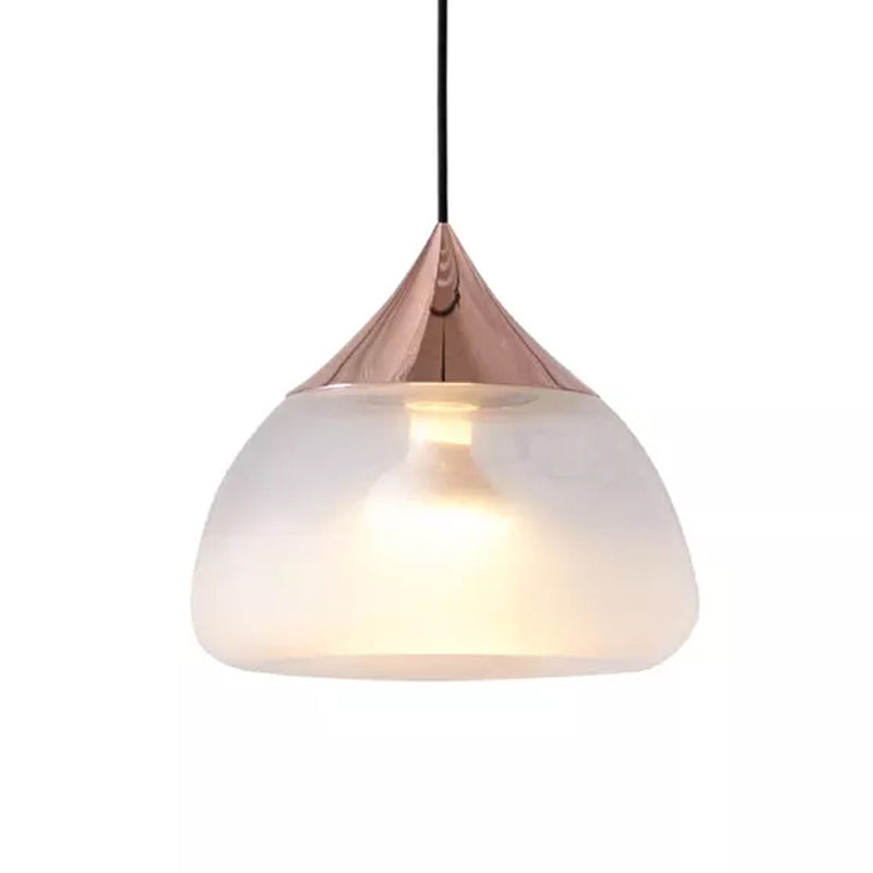 Modern Glass Pendant Light - Stout 1-Light Chrome/Gold/Rose Gold Hanging Design