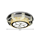 Modern Stainless-Steel Led Ceiling Light With Crystal Twisted/Oval Pattern
