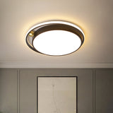 Nordic Round Acrylic Flush Mount Led Light Fixture - 16’/19.5’ Wide Black For Bedroom