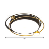 Minimalist Black-Gold Metallic Led Flush Mount Light Fixture