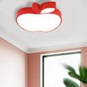 Apple Shape Led Flush Mount Ceiling Light For Children’s Bedroom - Modern Style Red / 18’ White