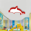 Dolphin Acrylic Ceiling Lamp: Modern Lovely Flush Mount Light For Kindergarten Red / 19.5’ Warm
