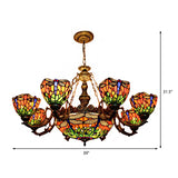 Dragonfly Hanging Pendant Chandeliers With Stained Glass Shade - Tiffany Style Living Room Decor