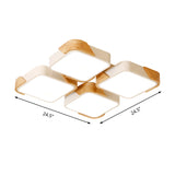 Acrylic 4-Square Led Ceiling Light: Nordic Style Flush Mount In Warm Or White Light For Nursing Room