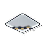 Modern Black Led Ceiling Flush Mount With Leaf/Geometric Design
