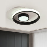 Modernist Metallic Gold/Black-White Led Flush Mount Lamp For Corridor - Warm/White Light Black-White