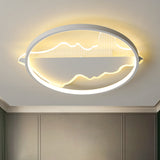 Contemporary Black/White Round Flush Ceiling Led Light In Warm/White - 9.5/16.5/20.5 Width