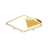 Simplicity Geometric Flush Mount Metal Led Parlor Ceiling Light In Gold – Warm/White Lighting