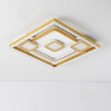 Gold Led Flush Mount Ceiling Light For Bedrooms - Simple & Elegant Metallic Fixture