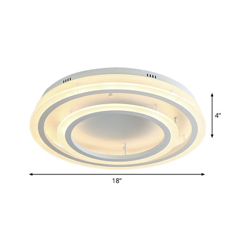 Contemporary Led Acrylic Hoop Ceiling Light In Warm/White - 18/29.5 Width